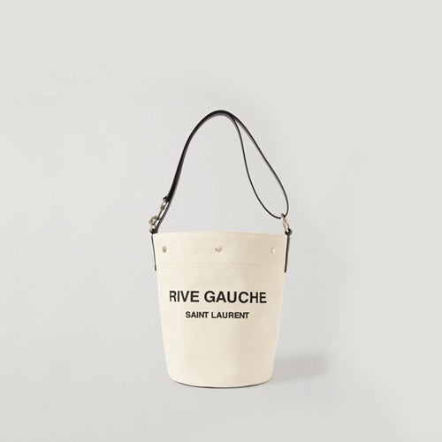 세인트로랑 Rive Gauche 리브고쉬 로고 캔버스 버킷백