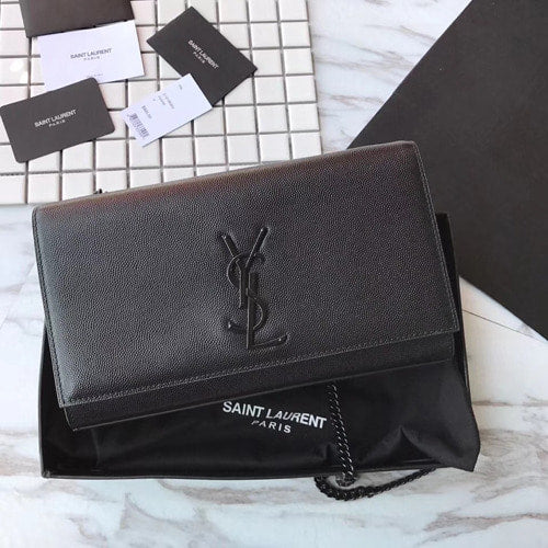 세인트로랑 small kate grained leather crossbody bag BLACK LOGO